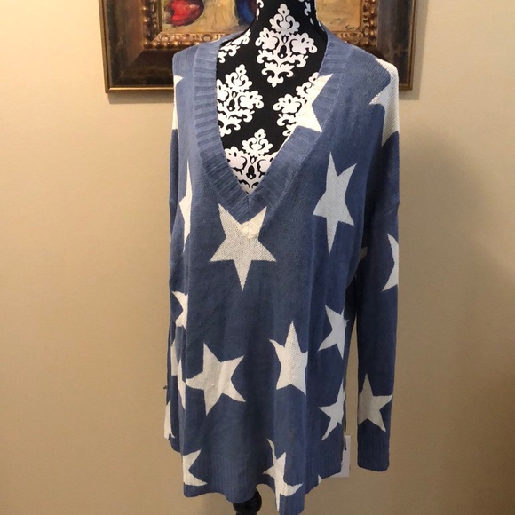 Show Me Your MuMu Sweaters - ⭐️Show Me Your MuMu V-Neck Long Lightweight Knit Tunic Comfy Stars Sweater
